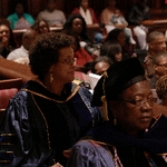 Faculty listening to presentation